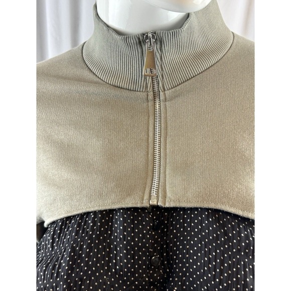 Zara Cropped Olive Green Half Zip Mock Neck Long Sleeve Top Bolero Shrug 68-47 - Picture 9 of 15